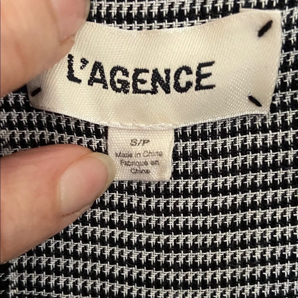 L'AGENCE Black and White Houndstooth Maxi dress - Picture 5 of 9